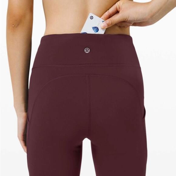Lululemon Women’s Invigorate High Rise Biker Shorts In Cassis  Burgundy Size 14 - Picture 7 of 12